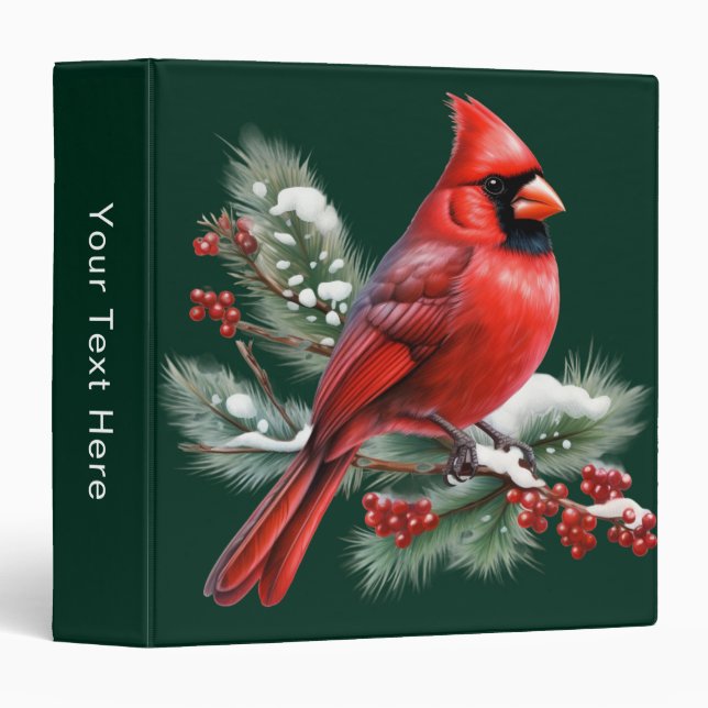 A Red Cardinal 3 Ring Binder (Front/Spine)