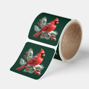 A Red Cardinal Square Sticker