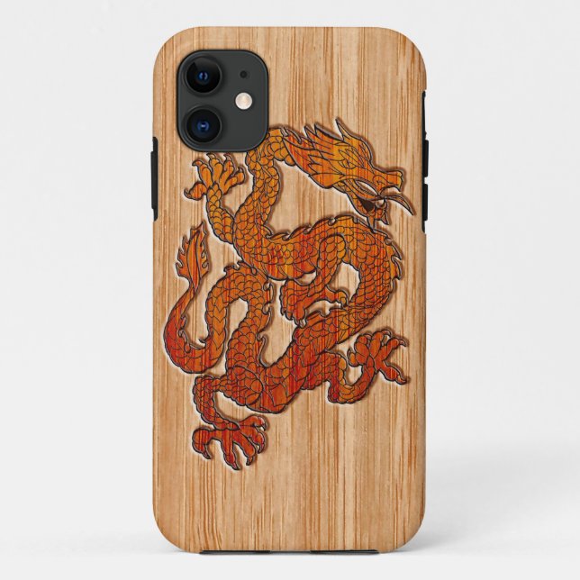 A red Dragon on Bamboo like Case-Mate iPhone Case (Back)