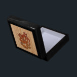 A red Dragon on Bamboo like Keepsake Box<br><div class="desc">A red Dragon in Chinese Style,  lucky,  rendered as a bamboo wood grain carving. An Asian style design and universal icon sure to make an impression.  Message</div>