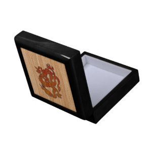 A red Dragon on Bamboo like Keepsake Box
