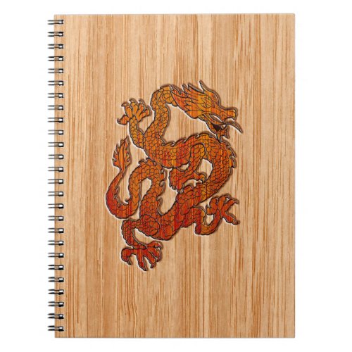 A red Dragon on Bamboo like Notebook
