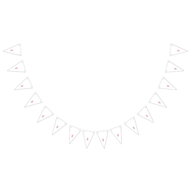 A red floral design prominently displayed on a whi bunting flags (All)