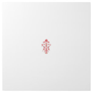 A red floral design prominently displayed on a whi gallery wrap