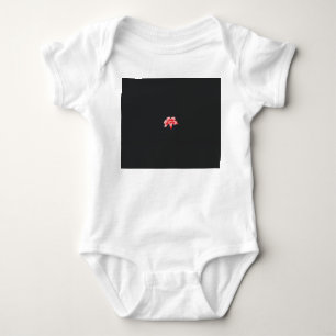 a red flower on a black background baby bodysuit