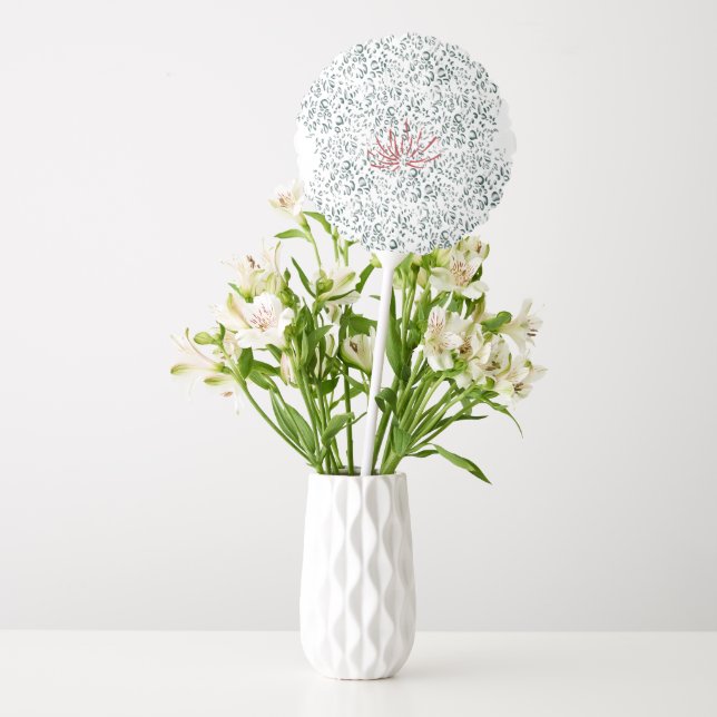 a red flower on a black background balloon (Vase)