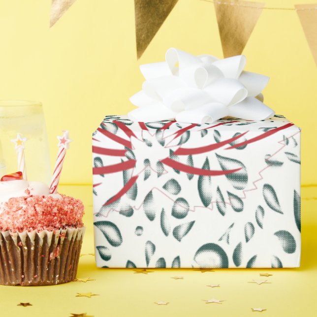 a red flower on a black background wrapping paper (Birthday Party)