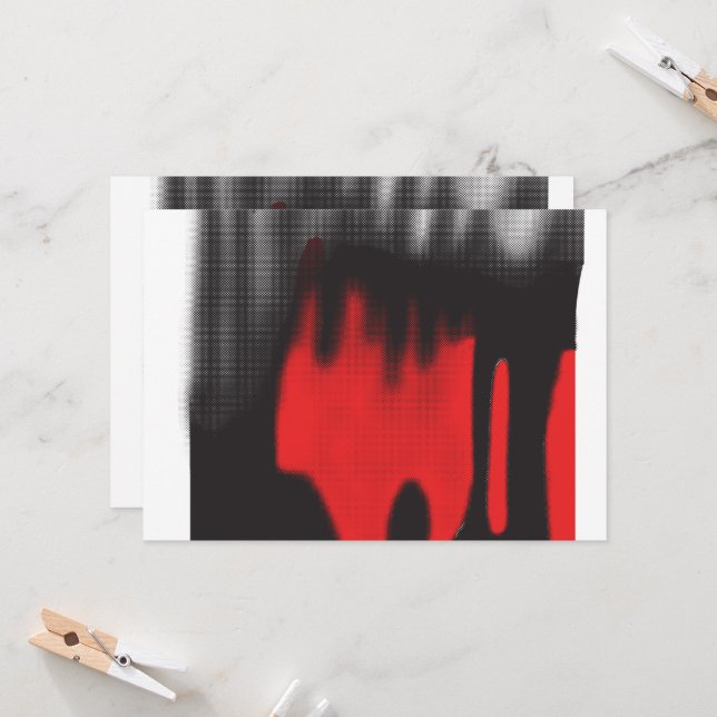 A red graphic design featuring bold geometric shap invitation (Front/Back In Situ)