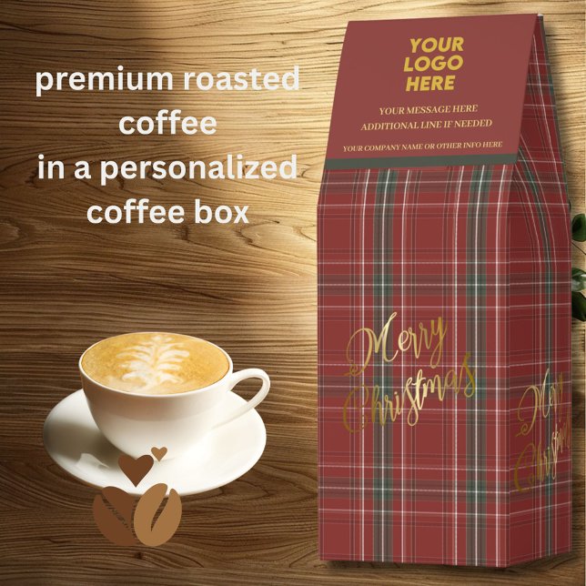 A Red Green Plaid Christmas Logo Promotional Roasted Coffee (Creator Uploaded)