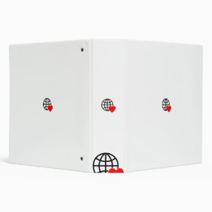 A red heart symbol created with smooth, bold lines 3 ring binder