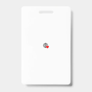 A red heart symbol created with smooth, bold lines badge