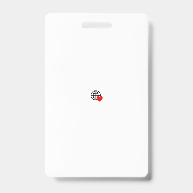A red heart symbol created with smooth, bold lines badge (Front)