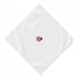 A red heart symbol created with smooth, bold lines bandana