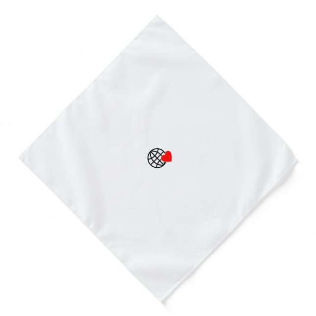 A red heart symbol created with smooth, bold lines bandana (Front)