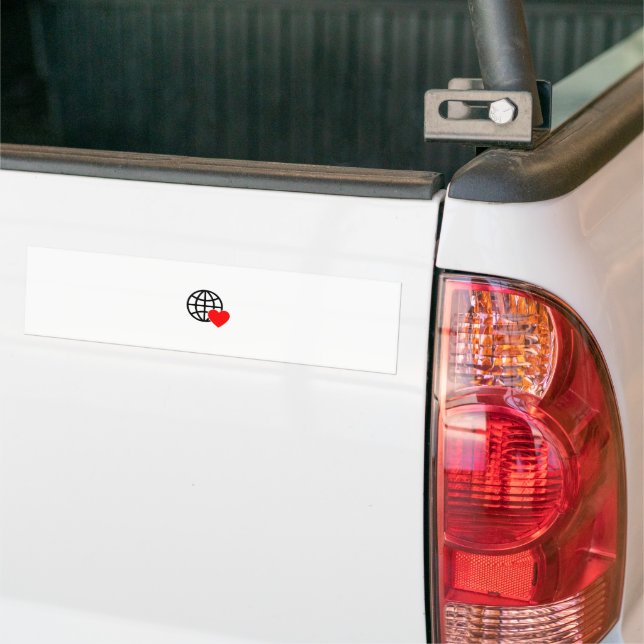 A red heart symbol created with smooth, bold lines bumper sticker (On Truck)
