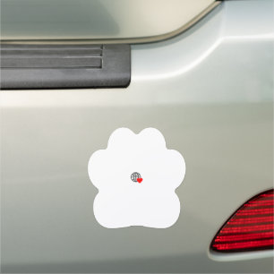 A red heart symbol created with smooth, bold lines car magnet