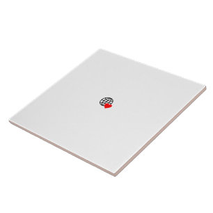 A red heart symbol created with smooth, bold lines ceramic tile