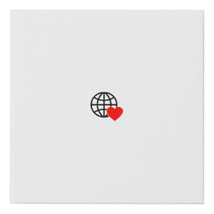 A red heart symbol created with smooth, bold lines faux canvas print