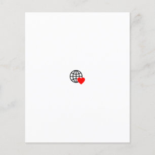 A red heart symbol created with smooth, bold lines flyer