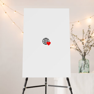 A red heart symbol created with smooth, bold lines foam board