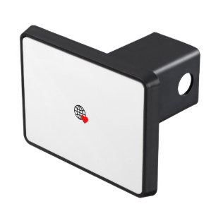 A red heart symbol created with smooth, bold lines hitch cover