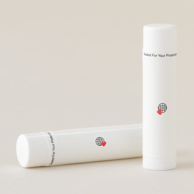 A red heart symbol created with smooth, bold lines lip balm (Front)