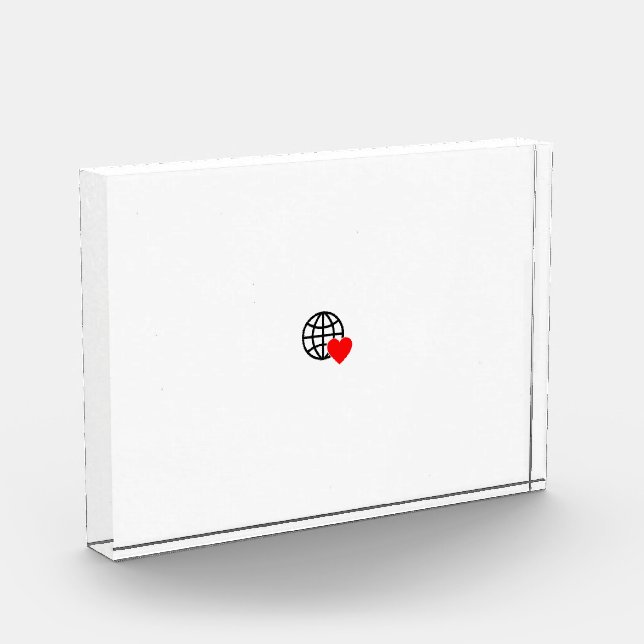 A red heart symbol created with smooth, bold lines photo block (Left)