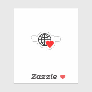 A red heart symbol created with smooth, bold lines sticker