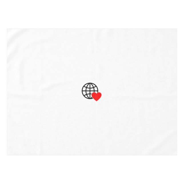 A red heart symbol created with smooth, bold lines tablecloth (Front (Horizontal))