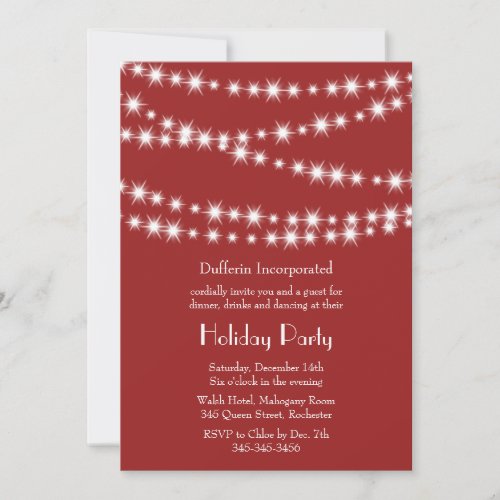 A Red Holiday Twinkle Lights Invitation corp