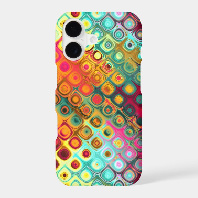 A Red Liquid Rainbow Dots Abstract Pattern Iphone Case (Back)