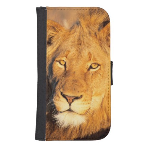 A Red Maned Lion looking at the camera Wallet Phone Case For Samsung Galaxy S4