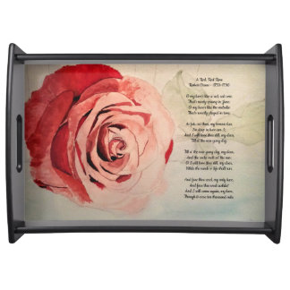 A Red, Red Rose Robert Burns - 1759-1796 Poem Serving Tray