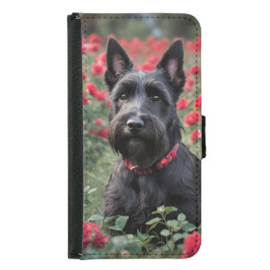 "A Red Rose for the Black Scottish Terrier" Samsung Galaxy S5 Wallet Case