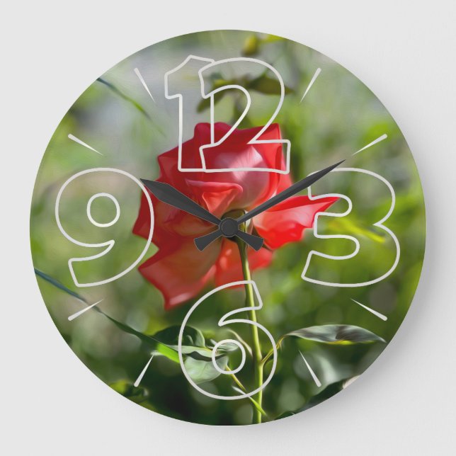 A red rose large clock (Front)