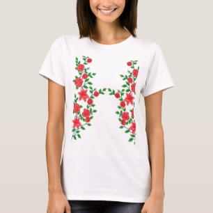 A red rose with detailed petals, depicted in a cli T-Shirt