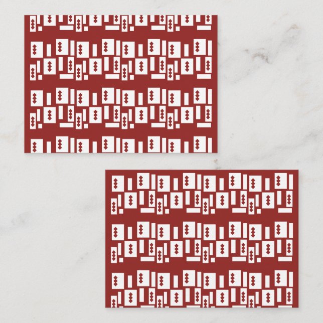 A red rug with a textured pattern is spread out on place card (Front/Back)