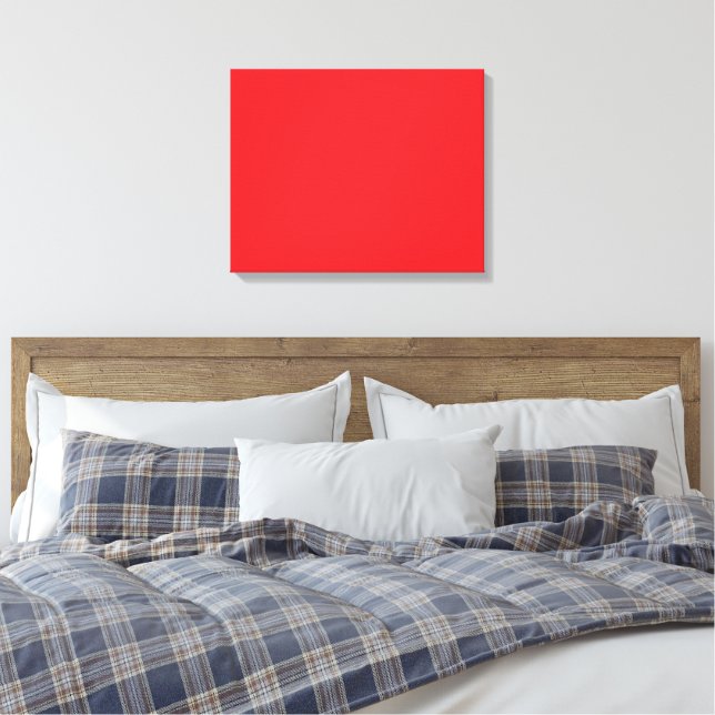 A red square enclosed by a thin white border, crea canvas print (Insitu(Bedroom))