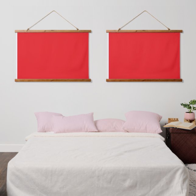 A red square enclosed by a thin white border, crea hanging tapestry (Bedroom)