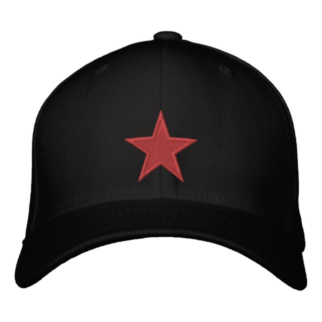 A Red Star Of Anarchy Embroidered Baseball Cap (Front)