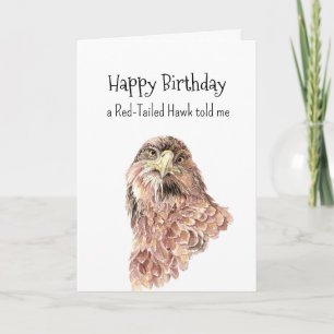 A Red-Tailed Hawk Personality Birthday Fun Bird Card