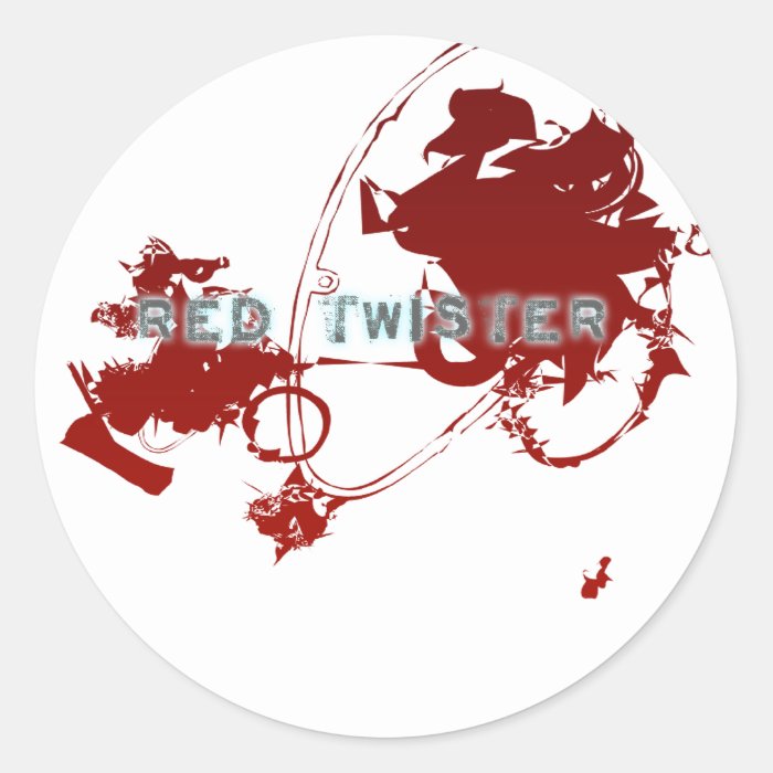 A Red Twister of Anime Round Sticker