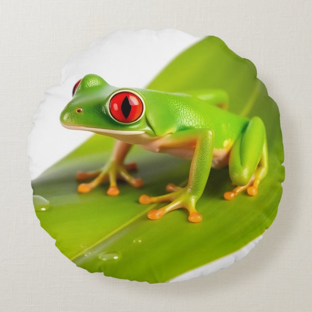 A Redeye Tree Frog Round Pillow (Front)