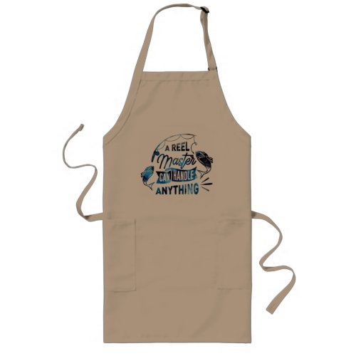 A Reel Master Can Handle Anything Blue Watercolor Long Apron