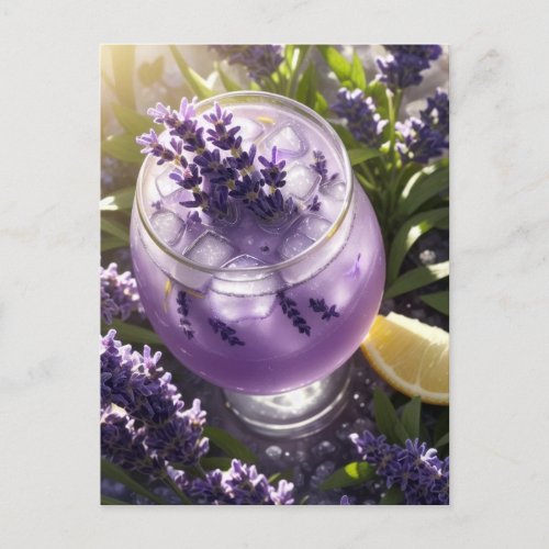 A Refreshing Glass of Lavender Lemonade Postcard