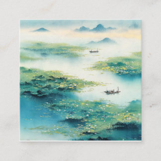 A Refreshing Melody 013 Square Business Card