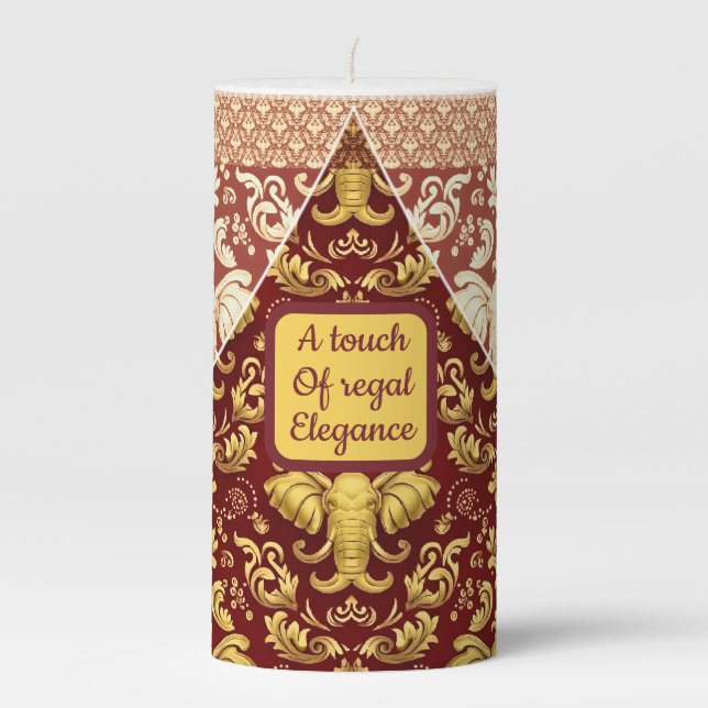 A Regal Christmas: Illuminate the Holidays Mara Pillar Candle (Front)