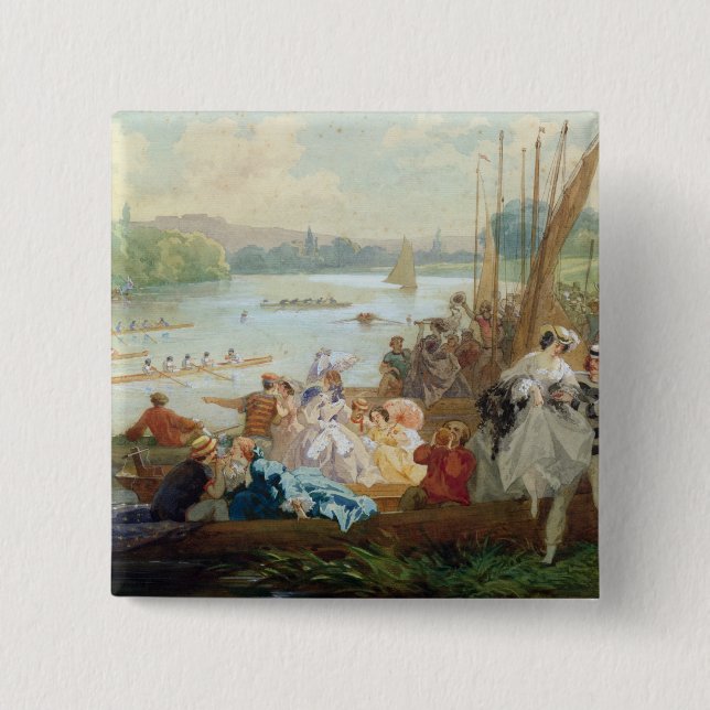 A Regatta at Asnieres during the Second Empire Pinback Button (Front)