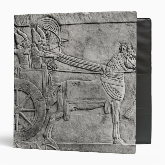 A relief depicting the Assyrian army in battle 3 Ring Binder (Front/Inside)