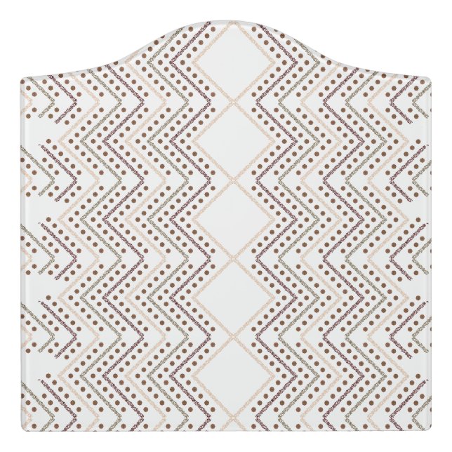 A repeating geometric pattern with diamond shapes  door sign (Large Crest Front)